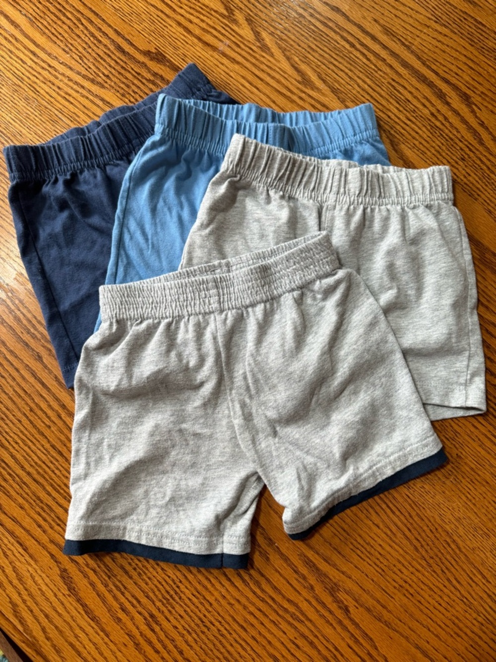 24 month & 2t toddler boy Kids' Cotton blend Pull-On Shorts - Grey and Blue Mix